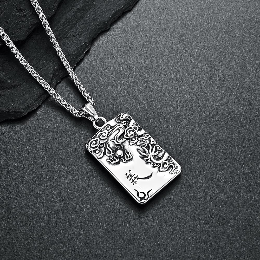 Skcess Men Necklace, Stainless Steel Necklaces for Men